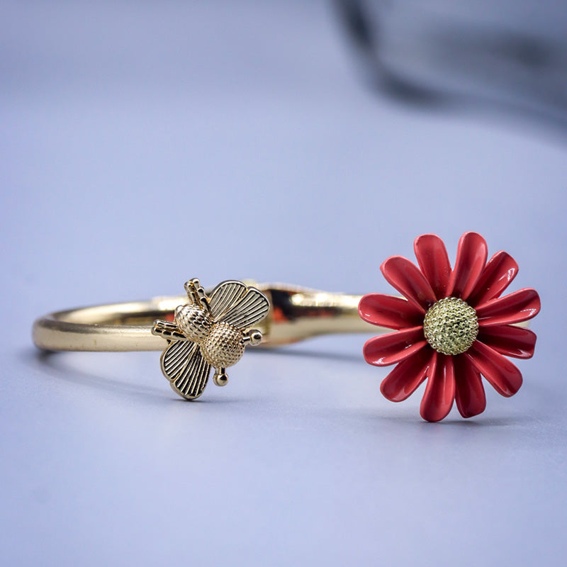 Daisy Sunflower Bracelet- Red