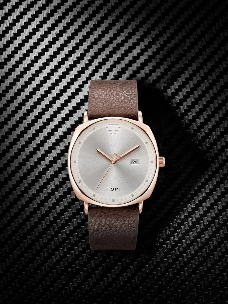 TOMI T-044 Men's Watch Leather Strap