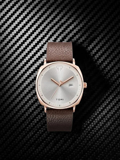 TOMI T-044 Men's Watch Leather Strap