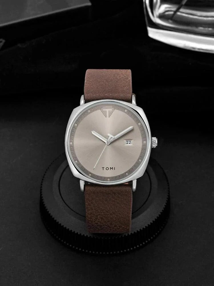 TOMI T-044 Men's Watch Leather Strap