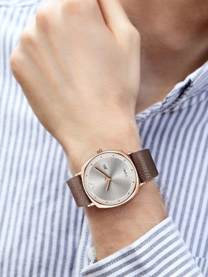 TOMI T-044 Men's Watch Leather Strap