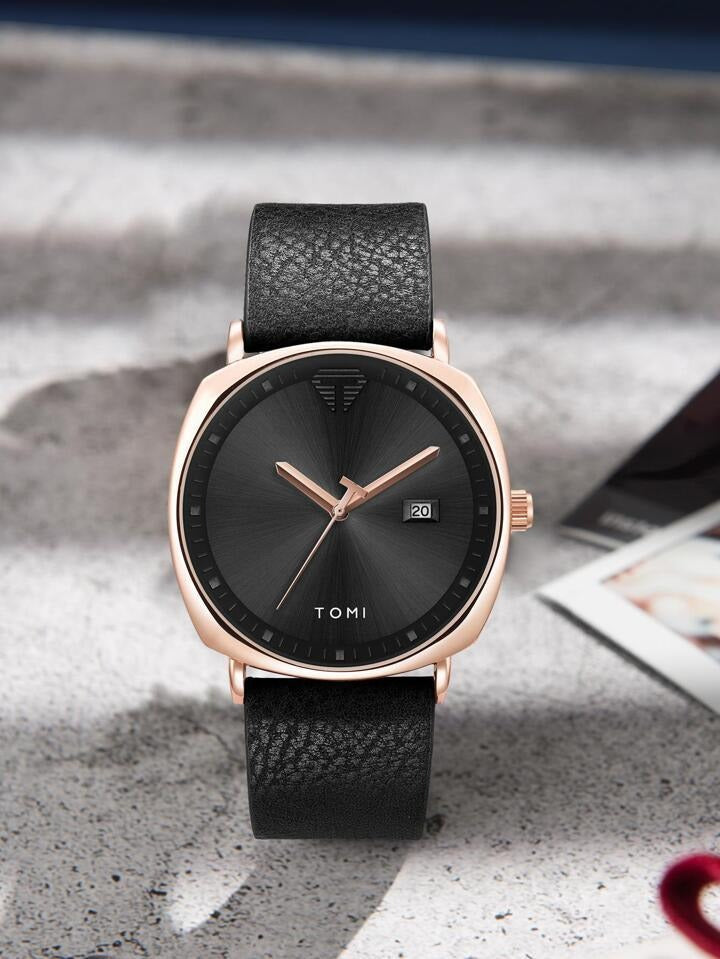 TOMI T-044 Men's Watch Leather Strap