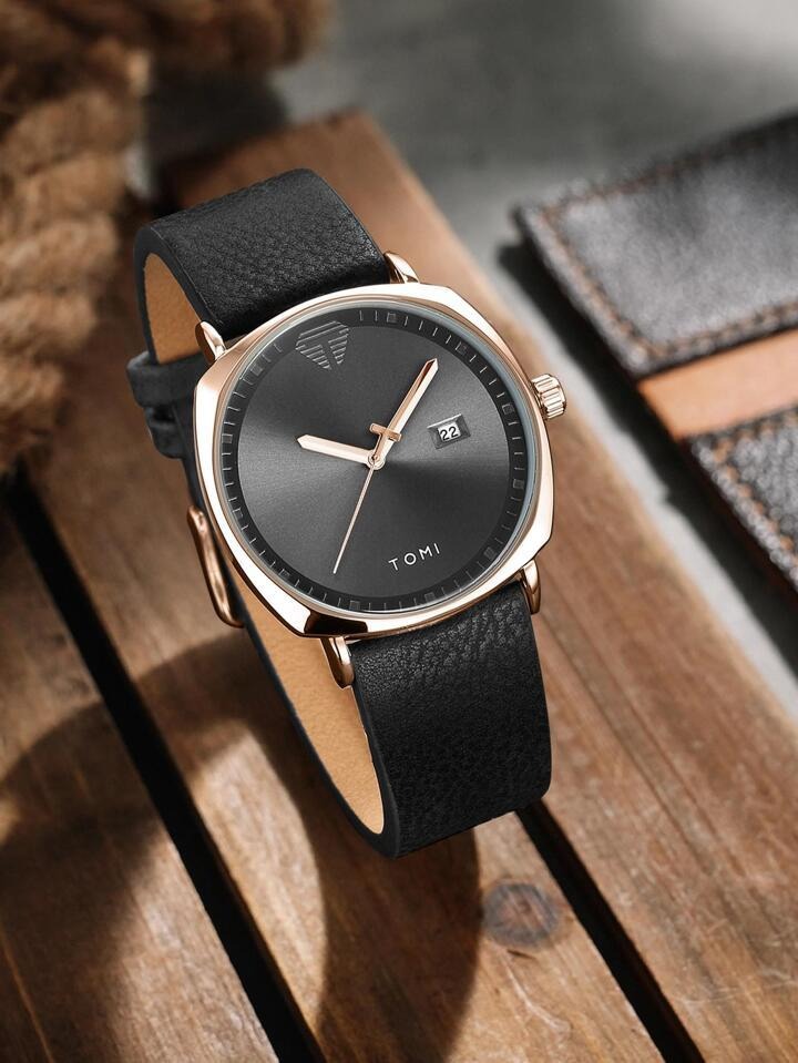 TOMI T-044 Men's Watch Leather Strap