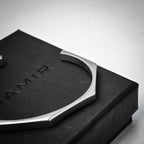 Stainless Steel Hexagon Cuff Bangle