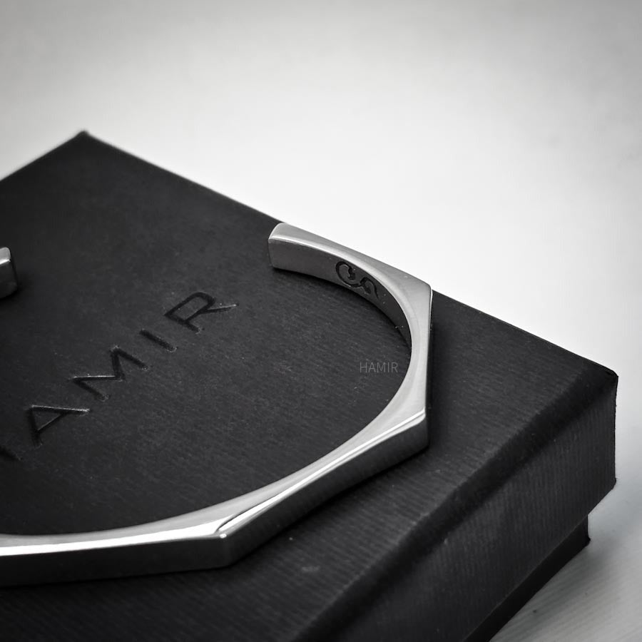 Stainless Steel Hexagon Cuff Bangle