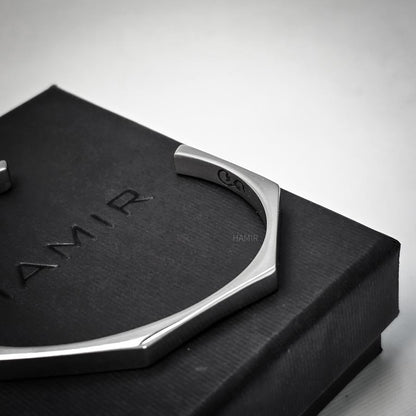 Stainless Steel Hexagon Cuff Bangle