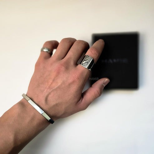 Stainless Steel Hexagon Cuff Bangle
