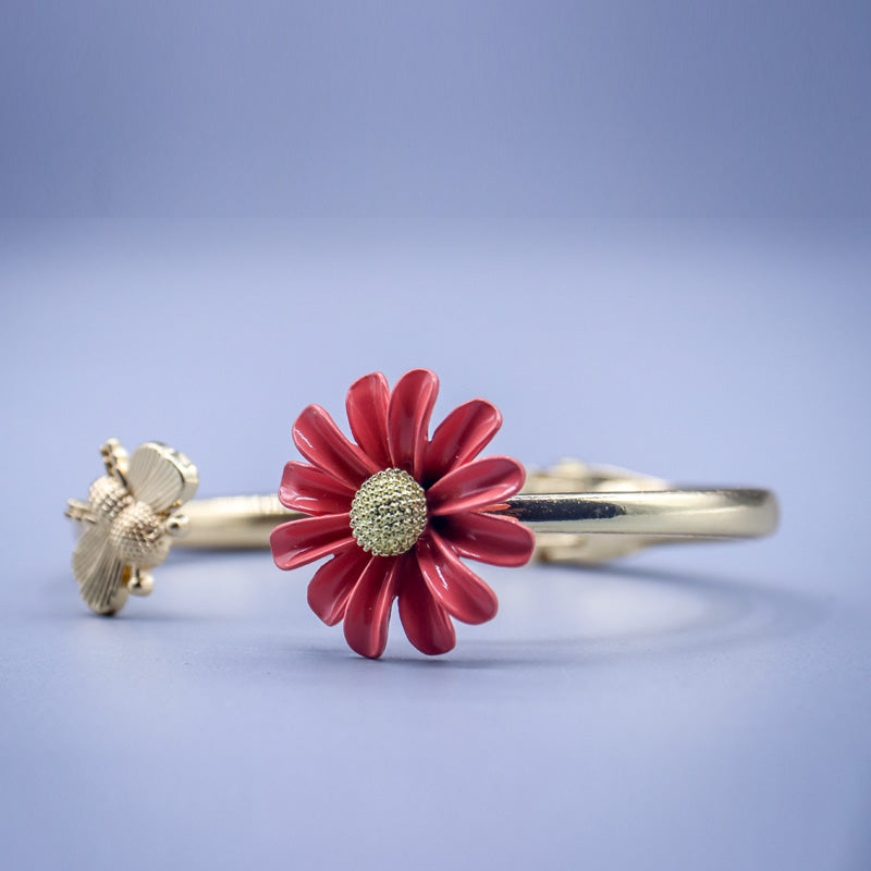 Daisy Sunflower Bracelet- Red