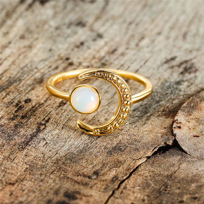 Moonstone Zircon Adjustable - Gold - SANIA STORE 