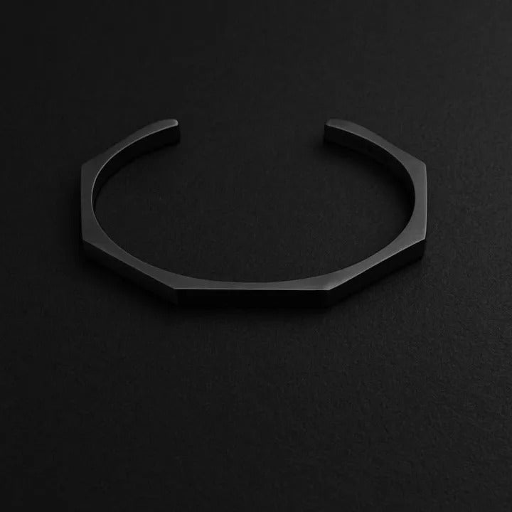 Stainless Steel Hexagon Cuff Bangle