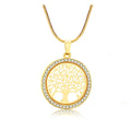 Round Hollow Tree of Life Pendant-Gold - SANIA STORE 