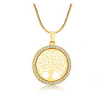 Round Hollow Tree of Life Pendant-Gold - SANIA STORE 