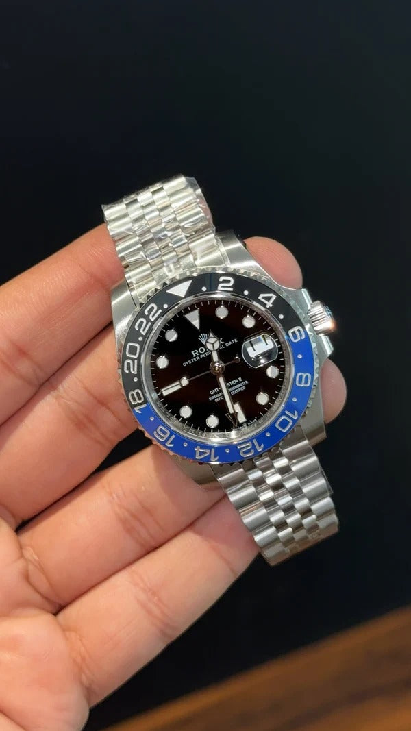 Premium GMT | Batman | Silver Chain | Black Dial