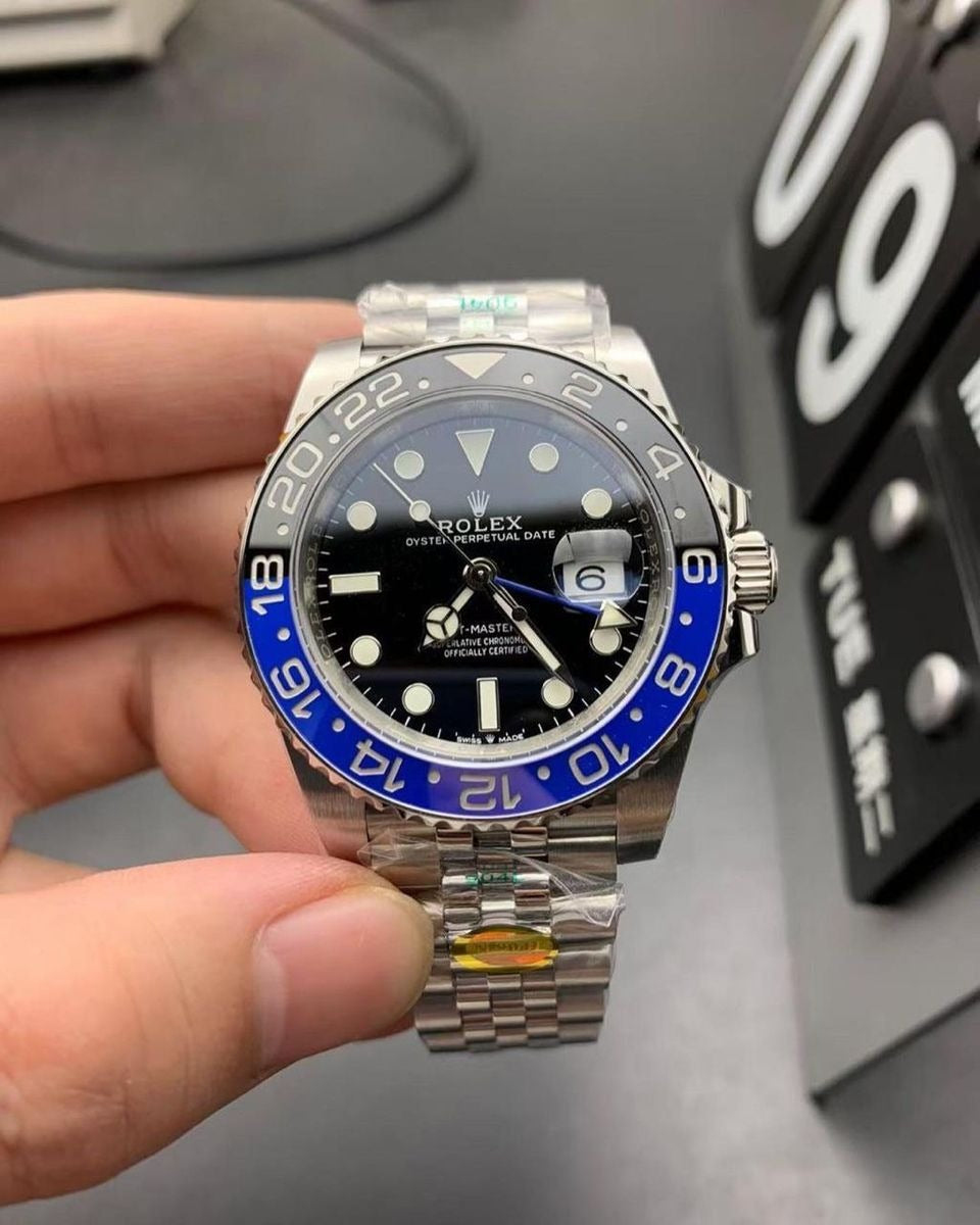 Premium GMT | Batman | Silver Chain | Black Dial