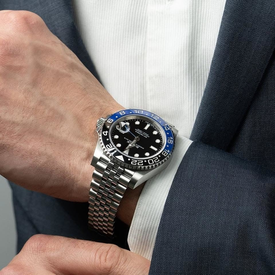 Premium GMT | Batman | Silver Chain | Black Dial
