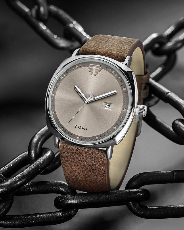 TOMI T-044 Men's Watch Leather Strap